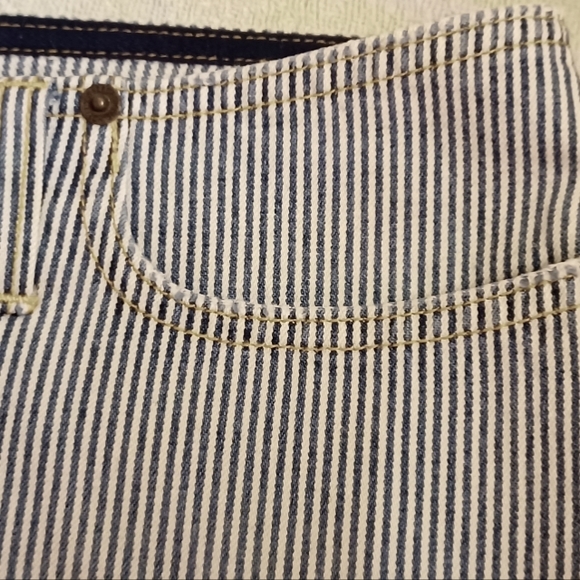 Abercrombie & Fitch Blue Striped Women's Cotton Skirt-Size 4 - Picture 3 of 11